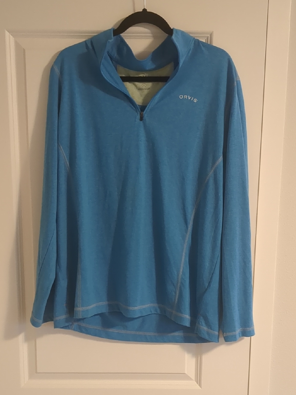 Orvis Light Blue Quarter-Zip Pullover Sweater